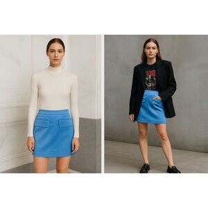 Baum Und Pferdgarten Women’s Satin Skirt Blue 6 Quiet Luxury Minimalist Indie